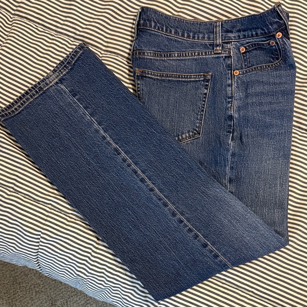 J. Crew Full Length Wide Leg Indigo Denim Jeans